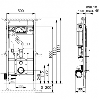 TECElux 400 potinklinis WC modulis (h=1120 mm) 2